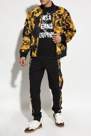 Versace Jeans Couture Sweatshirt With Printed Logo, Mens, Black