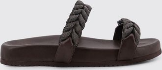 Brunello Cucinelli Sandalo Brunello Cucinelli in pelle intrecciata con monile