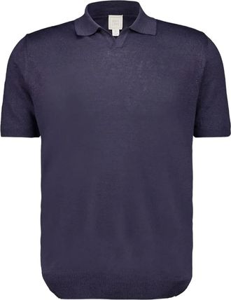 120% Lino Top in lino - Blu