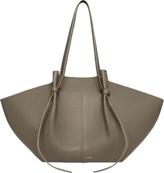Yuzefi Womens Leather Shoulder Bag Mochi Beige