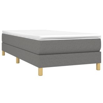 vidaXL Estructura De Cama Sin Colch&oacute;n Tela Gris Oscuro 90x200 Cm Vidaxl