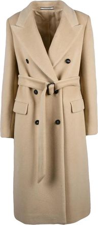 Tagliatore Double-Breasted Beige Coat With Tailored Silhouette