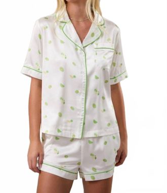 Le Lis Blanc Deux Happy Hour Pajama Set In White