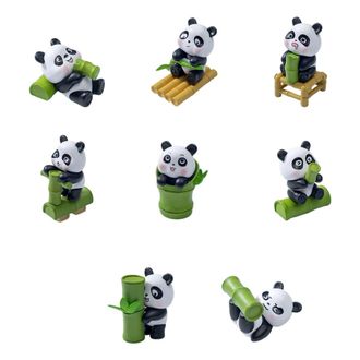OEM Figuritas De Panda Hechas A Mano, 8 Piezas, Adornos