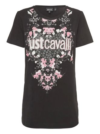 Cavalli pre-owned floral-print T-shirt - Black