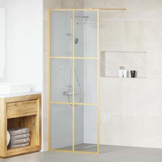 vidaXL vidaXL Parete Doccia Walk-in Oro 80 x 195 cm vetro temperato