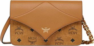 MCM Diamond Shoulder Bag in Visetos Leather Mix in Cognac at Nordstrom