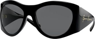 Versace Ladies Black Oval Sunglasses VE4392 GB1/87