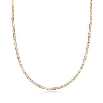 Ross-Simons Diamond Tapered Baguette Necklace in 14kt Yellow Gold