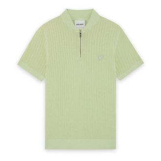 Lyle & Scott Superfijne Gebreide Bomber Polo - Heren - Truien - Groen - Maat: XL
