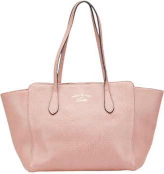 Gucci Pink Leather Shoulder Bag Tote Bag (Pre-Owned)