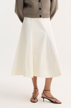 R&oacute;he Sculptural Cotton Skirt in Paper White at Nordstrom, Size 12 Us