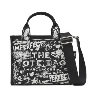 Marc Jacobs Handbags, female, Black, Size: ONE SIZE The Small Tote Punk Scribble