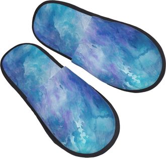 Generic Slippers Blue Background Cotton Shoes Soft Cotton Slippers For Indoor Hotel Winter L