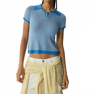 Guest In Residence Pique Shrunken Polo In Sail Combo