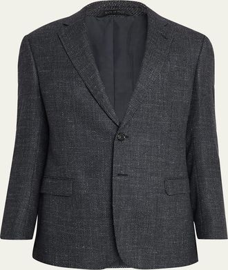 Giorgio Armani Mens Wool Blend Melange Two-Button Sport Coat