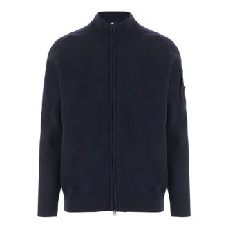C.P. Company Wool-blend Zip-up Jumper - male - C.P. Company - Cardigans - Blue - 2XL - Knitwear