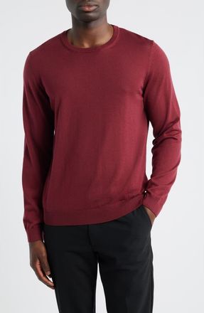 BOSS Leno Virgin Wool Crewneck Sweater in Dark Red at Nordstrom Rack, Size Xx-Large