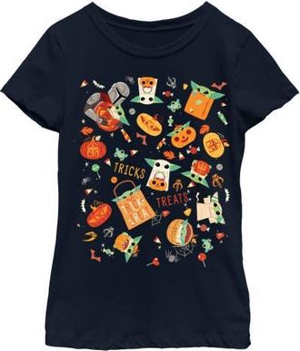 Star Wars Womens Star Wars The Mandalorian Halloween Candy Collage Graphic T-Shirt in Navy Blue at Nordstrom, Size Xx-Large