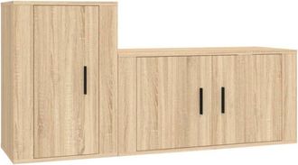 vidaXL Vidaxl - Set De Muebles Para Tv 2 Pzas Madera Contrachapada Roble Sonoma