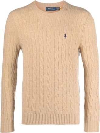 Polo Ralph Lauren Trui met ronde hals - Heren - Ronde hals truien - Bruin - L - Wol - Truien & Vesten