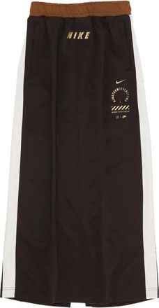 Nike Maxi Skirts, female, Brown, Size: M Breathable Jersey Long Skirt in Brown