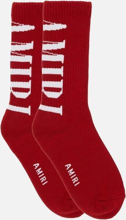 Amiri Mens Amiri Core Logo Socks in Red - Size: 9/9.5/10