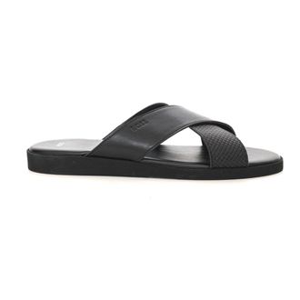 HUGO BOSS Darrel-Slid Sandalen - Heren - Sandalen - Zwart - 41 EU - Leer - Schoenen