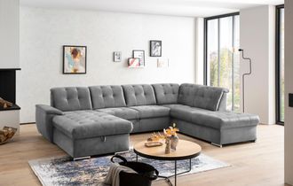 Exxpo Sofa Fashion Wohnlandschaft »Durango, aufwendige Sitz- und Rückenverarbeitung, bequem, U-Form« inkl. Kopfteilverstellung, wahlweise mit Bettfunktion und Bettkasten