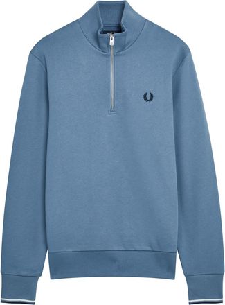 Fred Perry Half-zip Cotton Sweatshirt - Blue - Xxl