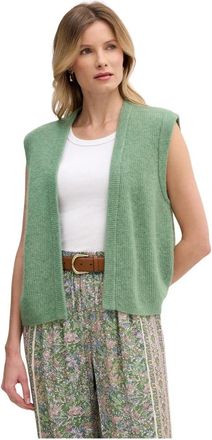 Mos Mosh Thora V-hals Gebreide Cardigan - Dames - Vesten - Groen - XS - Wol - Truien & Vesten