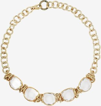 Gas Bijoux Goldene Choker-Halskette mit Kristall Sirena