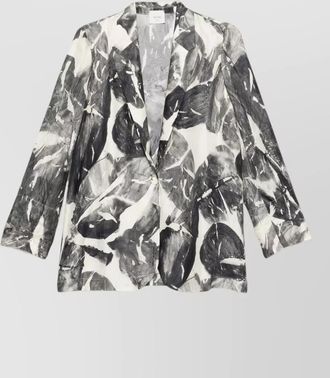 Alysi silk printed single-breasted blazer