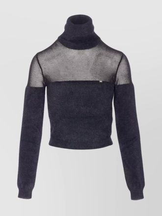 Elisabetta Franchi brushed turtleneck cropped jumper