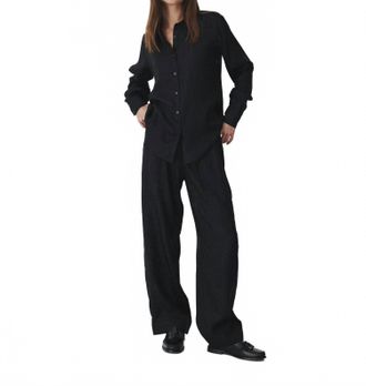 Karmamia Blake Relaxed Straight Pants In Black Leo Silk