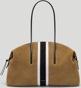 DeMellier The Stockholm in Tobacco Suede & Black Suede Leather Tote & Work bag