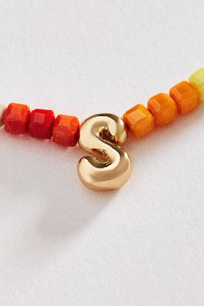 Anthropologie Colorful Beaded Initial Necklace