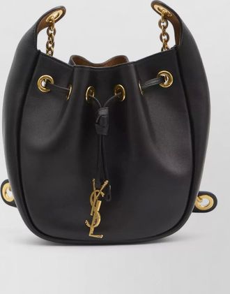 Saint Laurent calfskin leather bucket chain shoulder bag
