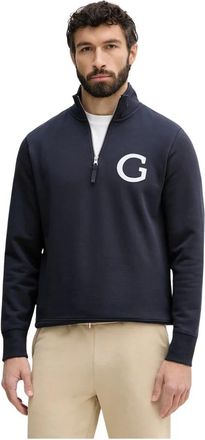GANT Half-zip Sweater - Heren - Vesten met rits - Blauw - L - Katoen - Hoodies & sweatvesten