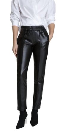 Elliott Lauren Vegan Leather Pant With Seaming In Black