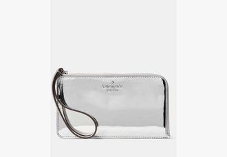 Kate Spade New York Lucy Mirror Metallic Medium L-Zip Wristlet