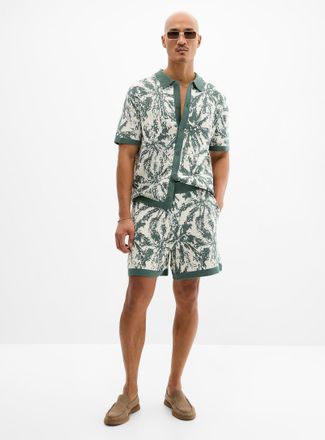 Le 31 Mens Abstract jacquard knit short Inseam: 6