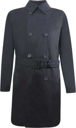 Herno Double-Breasted Trench Coat With Structured Collar And Waist Belt