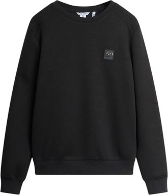 Antony Morato Hoodies & sweatvesten, Heren, Zwart, M, Polyester, Sweatshirt met ronde hals in stretch scuba stof