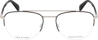 Rag & Bone Mens Black Pilot Eyeglass Frames RNB7054/G