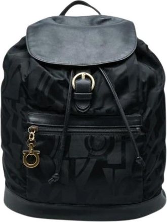 Ferragamo Pre-owned Backpack - Dames - Vintage Rugzakken - Zwart - ONE Size - Leer - Vintage