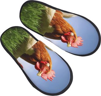 Generic Hotel Slippers Funny Chicken Grass Soft Slippers Reusable Cotton Slipper For Bedroom Hotel Guest Room M