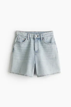 H&M Mom High Jeansshorts - Blasses Denimblau