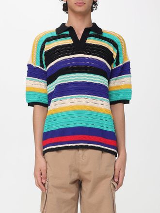 Laneus Polo in maglia di cotone intrecciato a righe Laneus