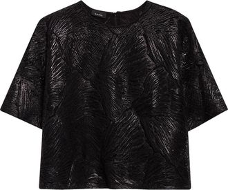 Akris Lacquered Sea Fan Lace Top in Black at Nordstrom, Size 12